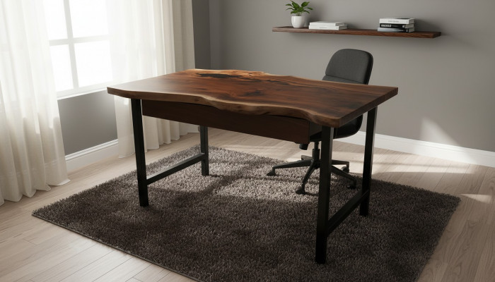 Designer Miwwel Schreifdësch 100*70cm Handgemaach Holz Dëscher Massiv