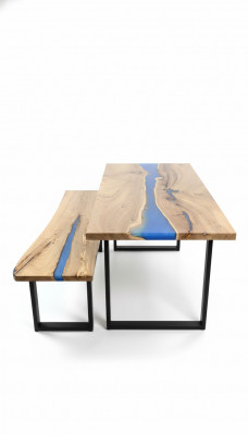 Design Dësch Bank Iessdësch Kichendësch Wunnzëmmer Dëscher Banken Massiv Epoxy nei