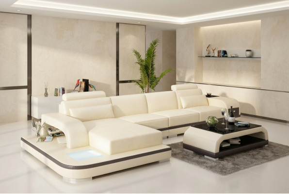 Design Wunlandschaft Eckcanapé Polster Eckgarnitur Ledersofa Luxus Sëtzgrupp