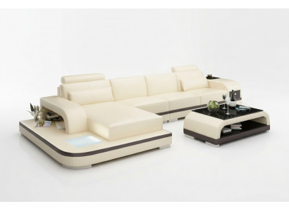 Design Wunlandschaft Eckcanapé Polster Eckgarnitur Ledersofa Luxus Sëtzgrupp