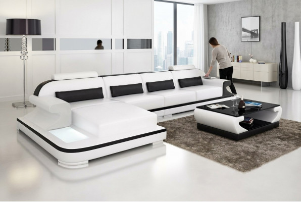 Ledercouch Eckcouch Polstergarnitur Sofa Polster Couch Eckgarnitur Wunnlandschaft