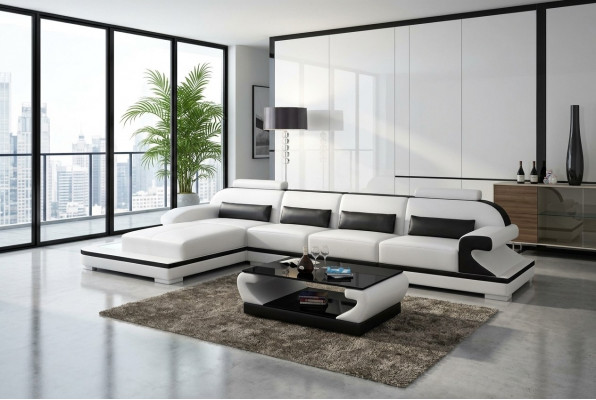 Ledercouch Eckcouch Polstergarnitur Sofa Polster Couch Eckgarnitur Wunnlandschaft