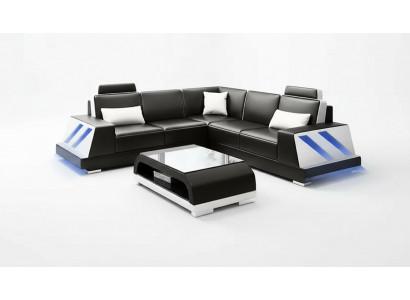 Ecksofa beliicht Led Couch Sofa Polster Eckgarnitur Sofa Garnitur Couchtisch