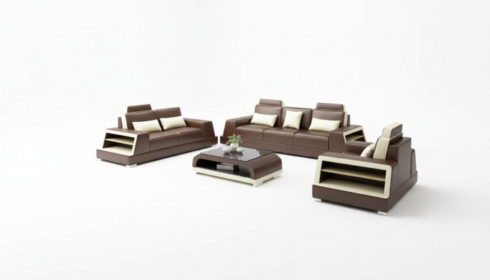 Design Sofa Sofagarnitur 321 Sëtz Couchtisch Garnituren Lieder Set Grupp 4-teileg