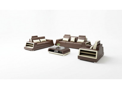 Design Sofa Sofagarnitur 321 Sëtz Couchtisch Garnituren Lieder Set Grupp 4-teileg