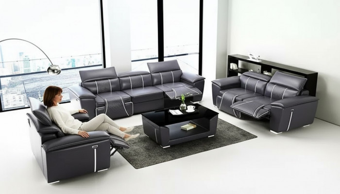 Sëtzgarnitur 321 Set Design Sofa Canapéen Polstersessel Couch Modernen Dësch Nei