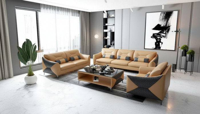 Modern Sofa Sofagarnitur 321 Sëtz Couchtisch Garnituren Lieder Grupp 4tlg