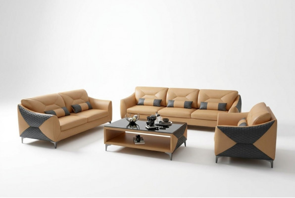 Modern Sofa Sofagarnitur 321 Sëtz Couchtisch Garnituren Lieder Grupp 4tlg