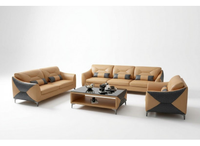 Modern Sofa Sofagarnitur 321 Sëtz Couchtisch Garnituren Lieder Grupp 4tlg