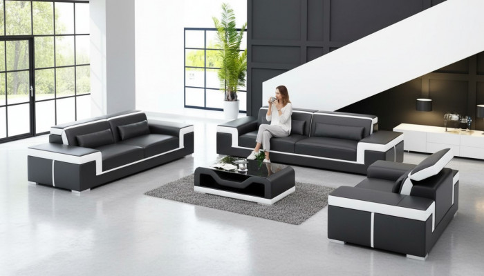 Design Sofagarnitur 321 Sëtzer Set Design Sofa Polster Canapéë Couch Luxus Nei