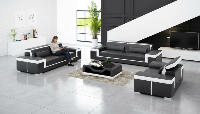 Wunnlandschaft Canapé Sofa Garnitur 321 Sëtzer Ecksofa Polsterset Designer Garnitur
