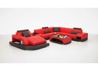 Eckcouch U-Form, Sessel, Couchtisch, Modern Sofa, Liederckcouch, Polster 2-Teile Set