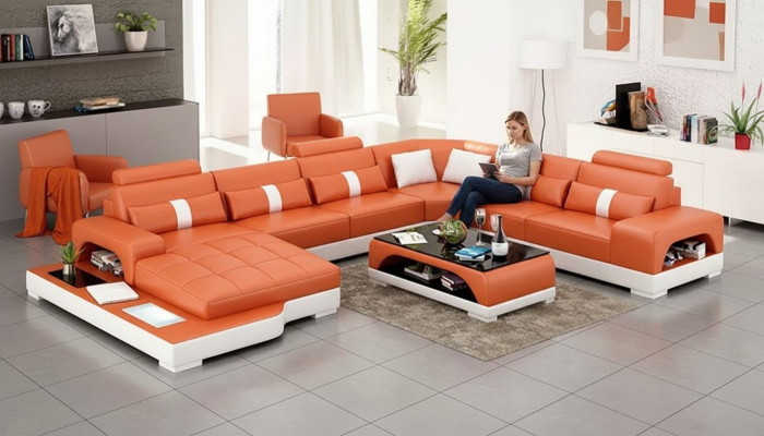 Eckcouch Sofa Polster Eckgrupp Wohnlandschaft Ledersofa Couchen Sofas U-Form