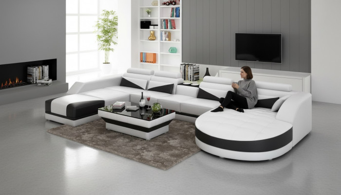Eckgarnitur Sofa Polster Eckgruppé Wunnlandschaft Ledersofa Couchen Sofaen 2tlg.