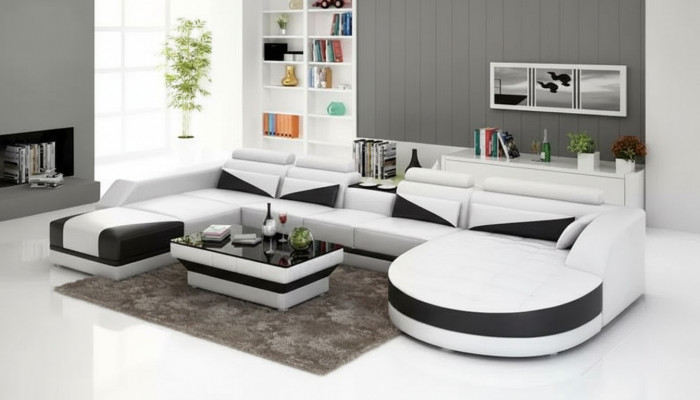 Eckgarnitur Sofa Polster Eckgruppé Wunnlandschaft Ledersofa Couchen Sofaen 2tlg.