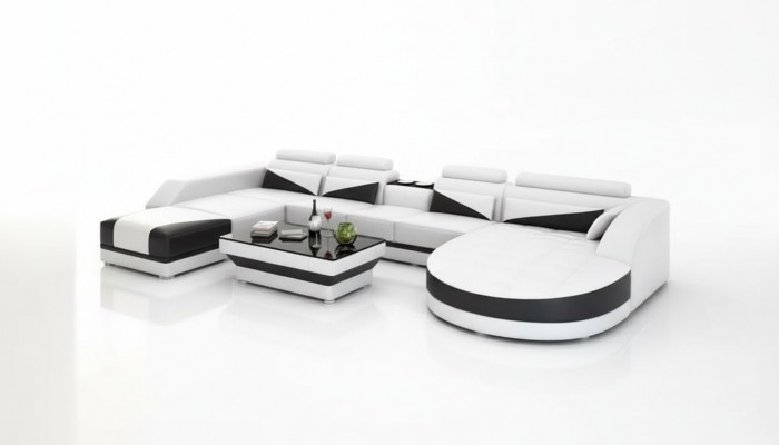 Eckgarnitur Sofa Polster Eckgruppé Wunnlandschaft Ledersofa Couchen Sofaen 2tlg.