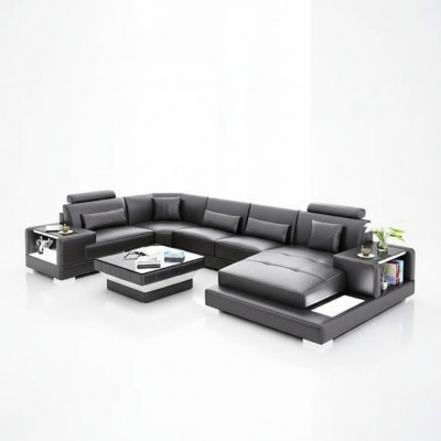 Ecksëtz Wohnlandschaft Ecksëtz Couchtisch Canapé U-Form Liederkanapé Sofa 2tlg. Neit