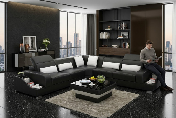 Ledercouch Design Wunnzëmmer Bëlleg Polstermöbel Sëtzgruppe Sofa Nei