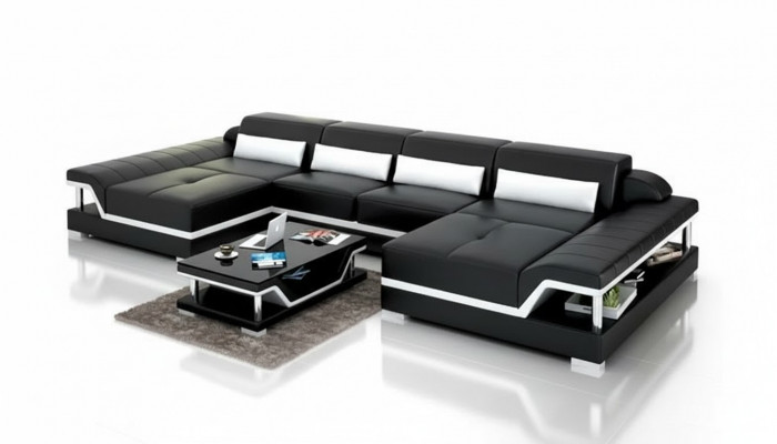 Design Sofakombinatioun aus Lieder, Canapéen, Ecke-Sofa, Polster-Sofaen, Lieder-Couch, Wunnzëmmer.