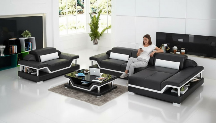 Ecksofa Wunnlandschaft Eckcouch Eckgarnitur Polstersofa L-Form Liederdivan Couch