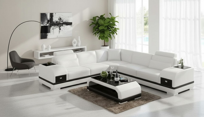 Design Lieder-Garnitur Couchen Eckcouch Sofa Polstersofas Liedercouch Wunnzëmmer