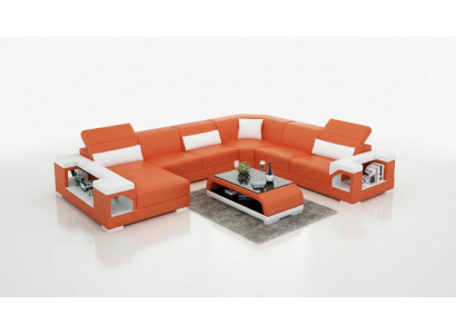 Ecke Sofa Wunnlandschaft Eckcouch Eckgarnitur Polstersofa U-Form Ledersofa Canapé