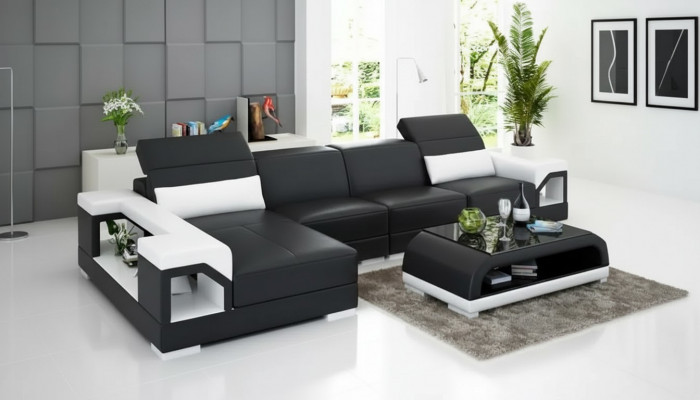 Design Couchen Eckcouch Ledergarnitur Sofa Polster Sofas Ledercouch Wunnzëmmer
