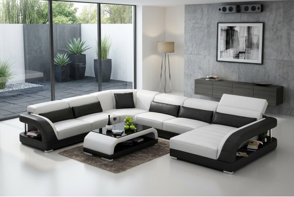 Design-Ecksofa Wunnzëmmermöbel Modern Eckcouch Liederpolster Couch