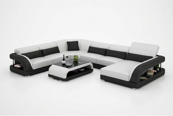Design-Ecksofa Wunnzëmmermöbel Modern Eckcouch Liederpolster Couch