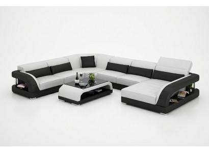 Design-Ecksofa Wunnzëmmermöbel Modern Eckcouch Liederpolster Couch