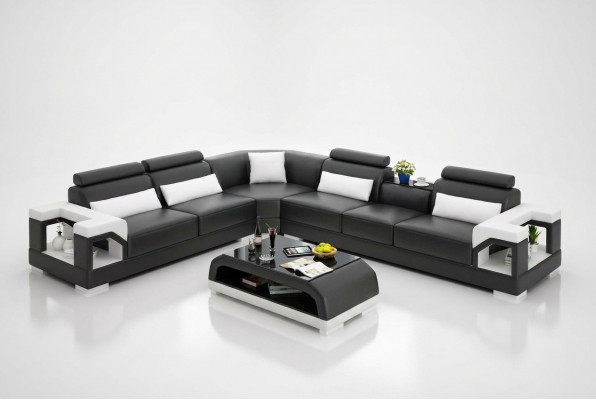 Ecksofa Canapé Polster Eckgarnitur Sofa Garnituren Eckledersofa Wunnlandschaft