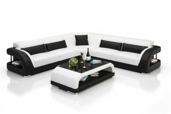 Ledercouch Design Wunnzëmmer Couchen Bëlleg Polstermiwwele Sëtzgruppe Sofa Neien