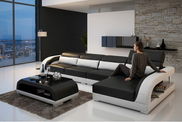 Liederpolster Design Ecksitzgrupp Eckcouch Canapé Sofa L-Form Wunnzëmmer