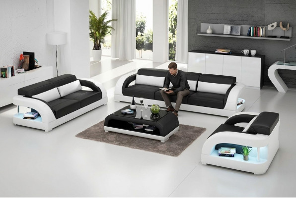 Wunnlandschaft Sofagarnitur 3+2+1 Sëtzer Designer-Sofa Lieder-Sofa Modern Sofa