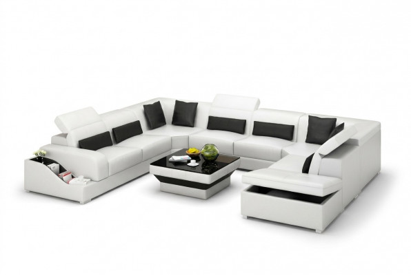 Wunnzëmmer Lieder XXL Canapé Sofa Landschaft modern Designer Eckpolster.