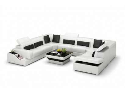 Wunnzëmmer Lieder XXL Canapé Sofa Landschaft modern Designer Eckpolster.