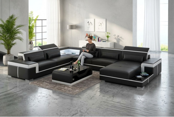Eckgarnitur Ecksofa Polster Eckcouch Deko Modern Wohnzimmer Sofa Canapé