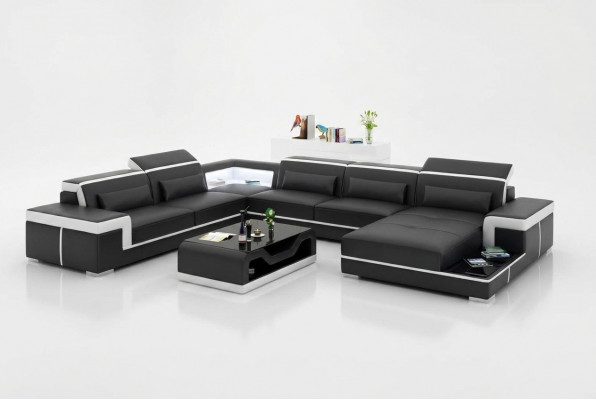 Eckgarnitur Ecksofa Polster Eckcouch Deko Modern Wohnzimmer Sofa Canapé