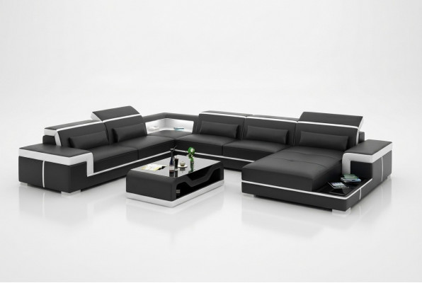 Eckssofadesign Modern Wunnzëmmer Miwwelen Eckcouch Liederpolster Canapé