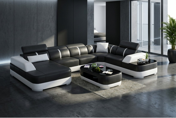 Lieder XXL Canapé Sofa Wunnzëmmer Landschaft Modernen Designer Eckpolster
