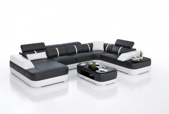Lieder XXL Canapé Sofa Wunnzëmmer Landschaft Modernen Designer Eckpolster