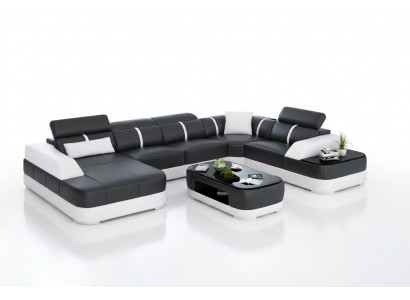 Lieder XXL Canapé Sofa Wunnzëmmer Landschaft Modernen Designer Eckpolster