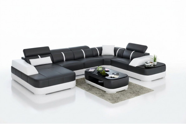 Ecksofa Design Modern Wunnzëmmer Eckcouch Liederpolster Couch Sofa