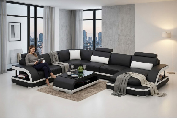 Design Ecksofa Wunnzëmmer Dekoratioun Miwwelen Modern Eckcouch Liederpolster Canapé