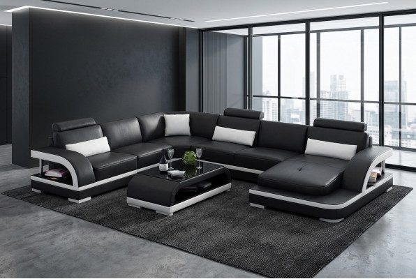 Design Ecksofa Wunnzëmmer Dekoratioun Miwwelen Modern Eckcouch Liederpolster Canapé