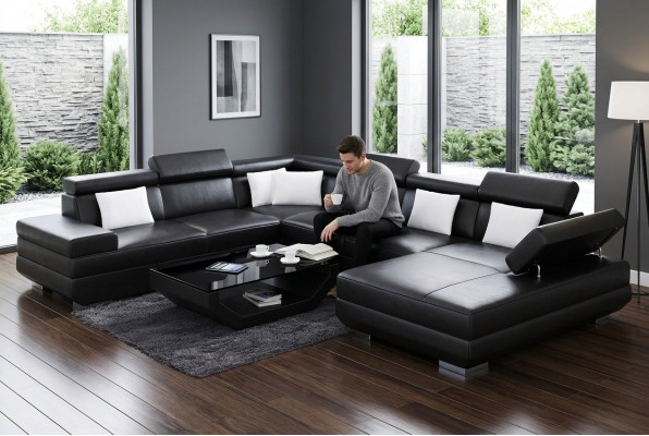 Sofa Wunnzëmmer Lieder XXL Couch Polster Landschaft modern Designer