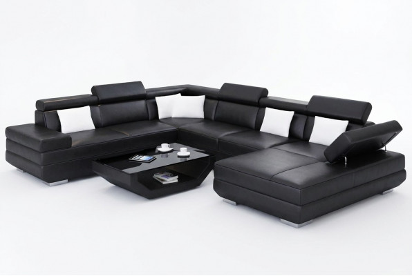 Eckcanapé Wunnzëmmer Design Modern Ecksofa Liederpolster Canapé Sofa