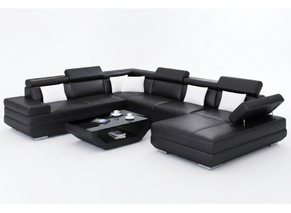 Eckcanapé Wunnzëmmer Design Modern Ecksofa Liederpolster Canapé Sofa