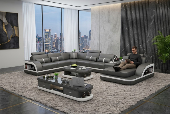 Wunnzëmmer Lieder XXL Canapé Sofa Polster Landschaft Modernen Designer