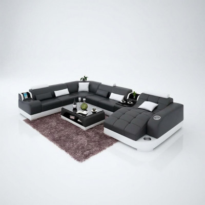 Polster-Ecksofa Ledersofa Wunnzimmersofa Eckcouch Eckgarnitur Canapé mat